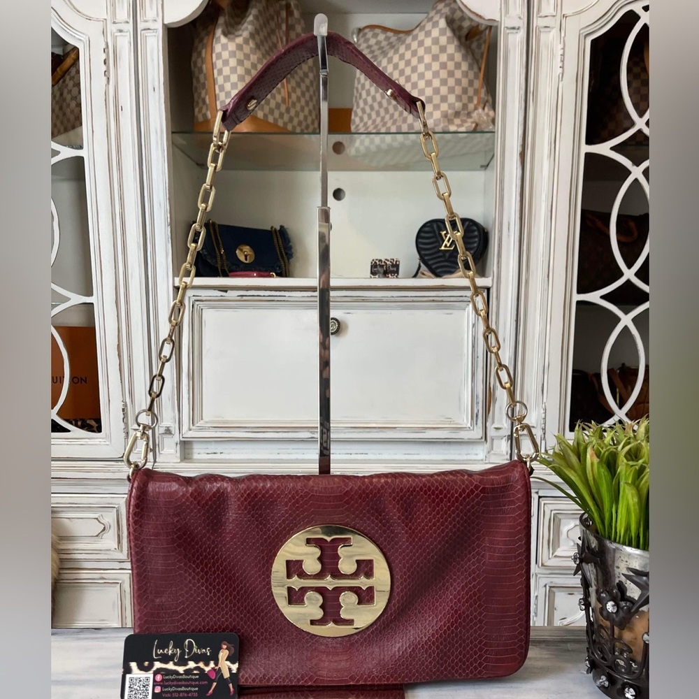 Tory Burch Reva Python Clutch - image 1